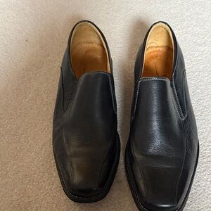 Sandro Moscoloni Black Leather Slip-On Loafers